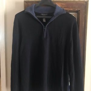 navy silk cashmere quarter zip sweater💙👌🏻